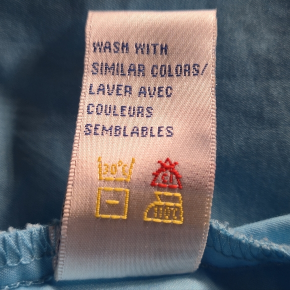 Ricki’s 18 Blue Pintuck Pleated Button Down Blouse Short Sleeve Stretch Workwear - Picture 14 of 14